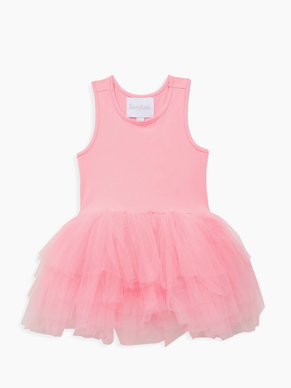 loveplum Pink Tulle Tank Dress for Kids